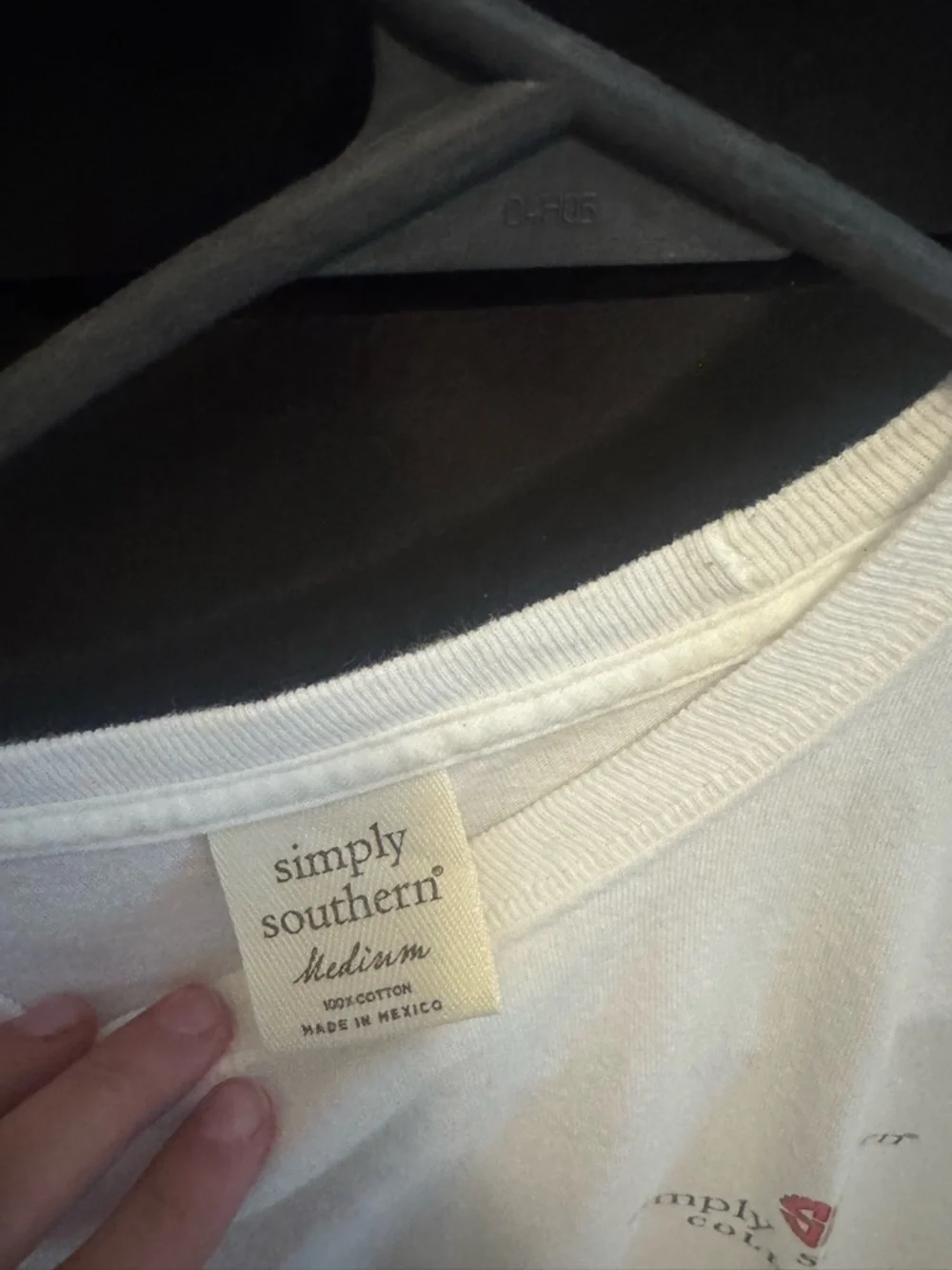 Simply Southern Cream Crewneck Tee with Small Chest Logo - Picture 2 of 3